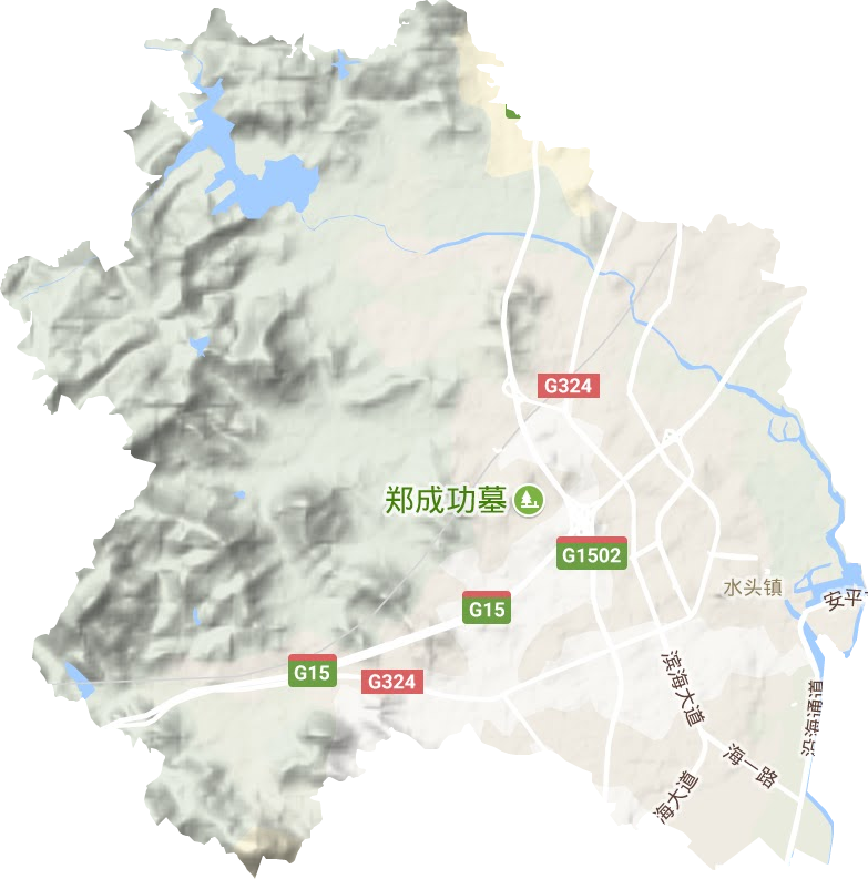 水头镇地形地图