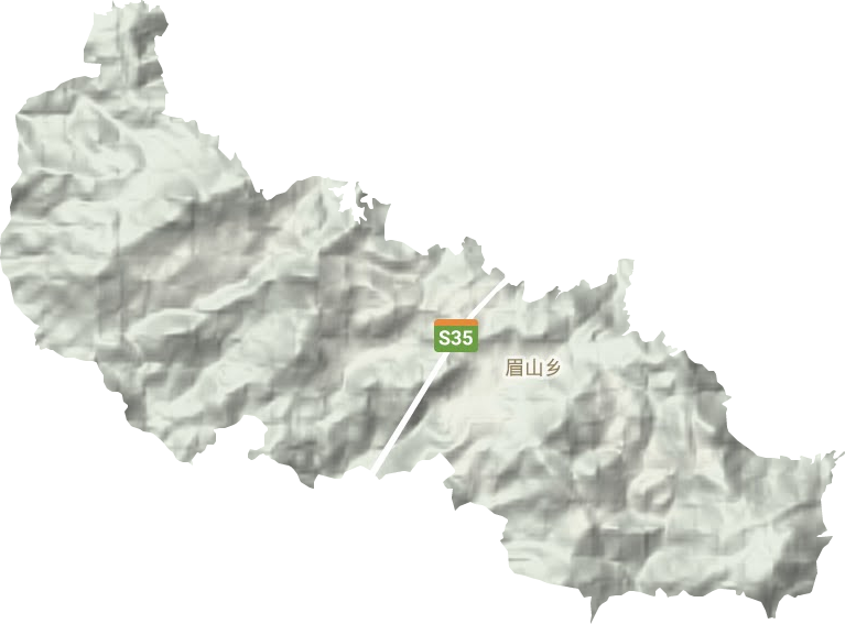 眉山乡地形地图
