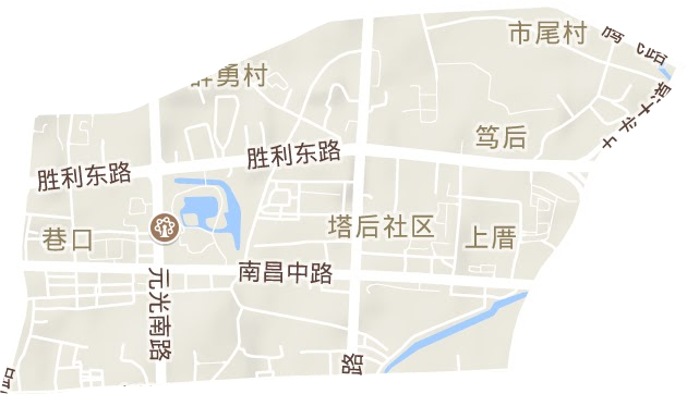 巷口街道地形地图