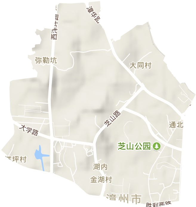 通北街道地形地图