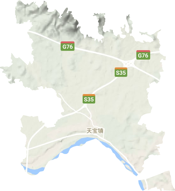 天宝镇地形地图