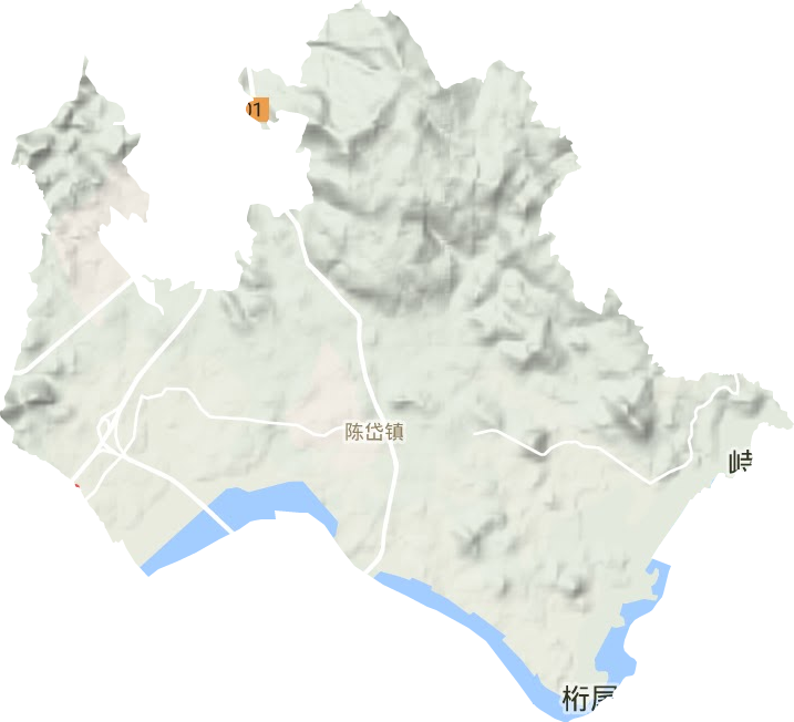 陈岱镇地形地图