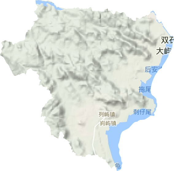 列屿镇地形地图