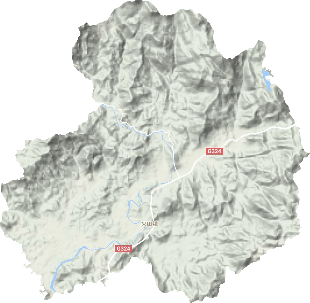 火田镇地形地图