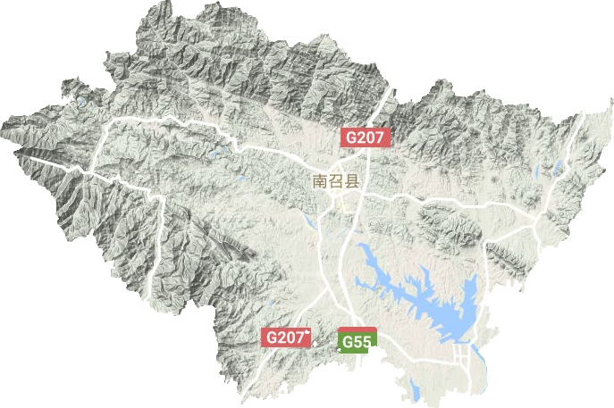 南召县地形地图