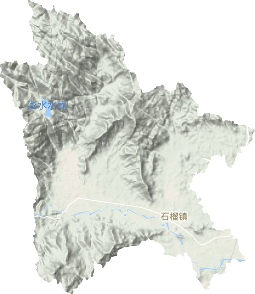 石榴镇地形地图