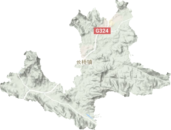 长桥镇地形地图