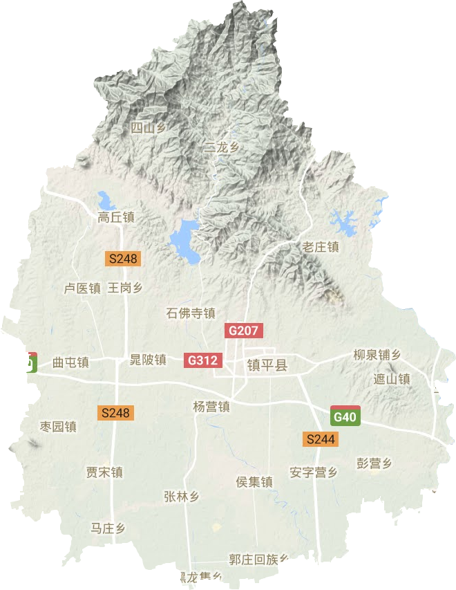 镇平县地形地图
