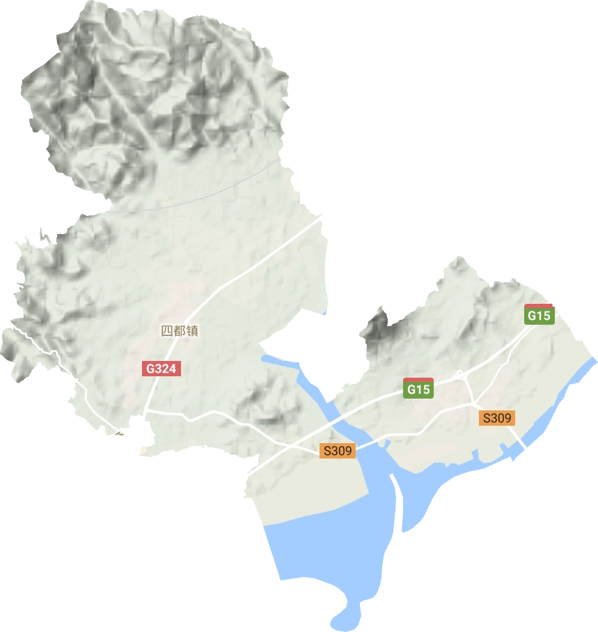 四都镇地形地图