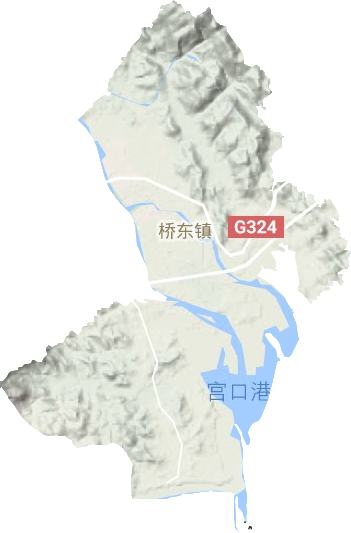 桥东镇地形地图