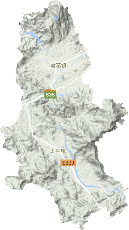 霞葛镇地形地图