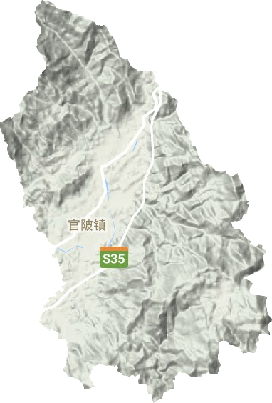 官陂镇地形地图