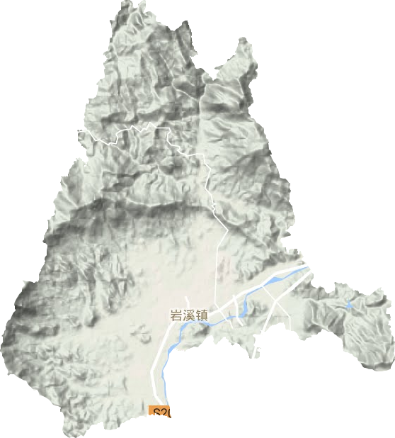 岩溪镇地形地图