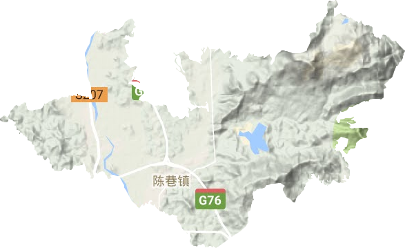 陈巷镇地形地图