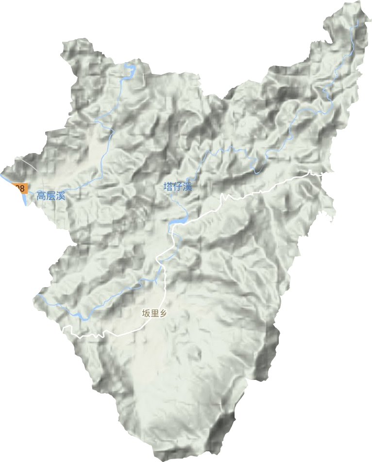 坂里乡地形地图