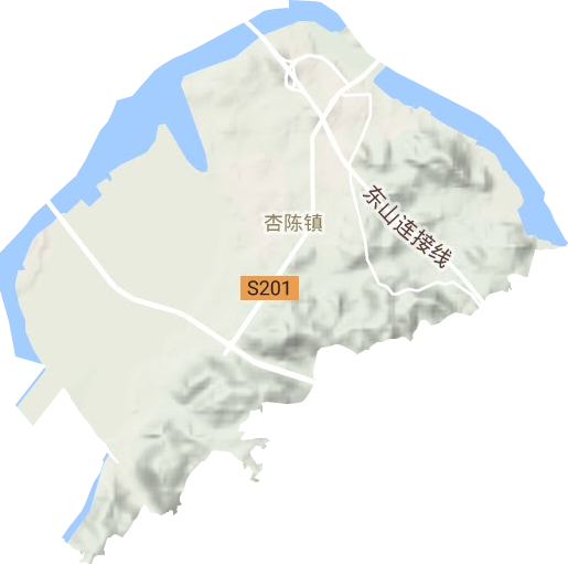 杏陈镇地形地图
