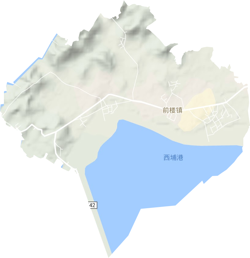 前楼镇地形地图