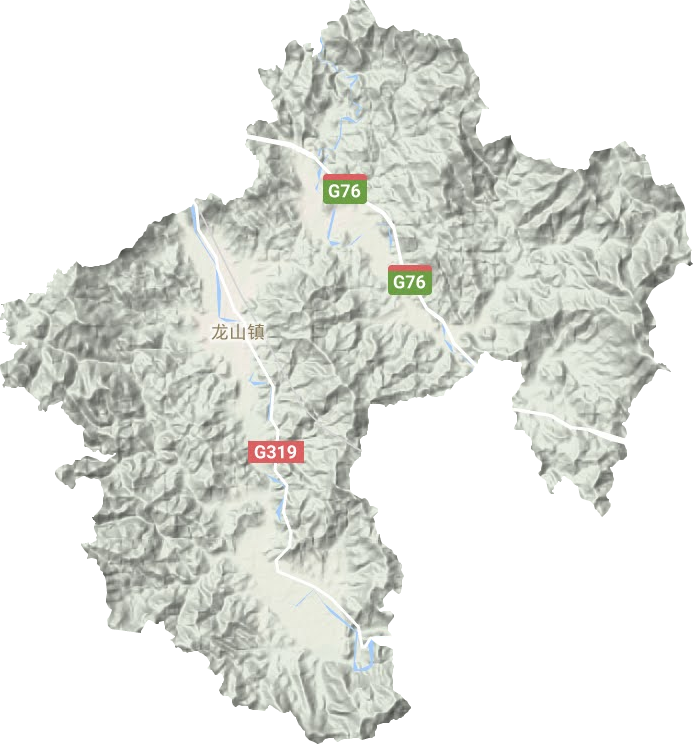 龙山镇地形地图