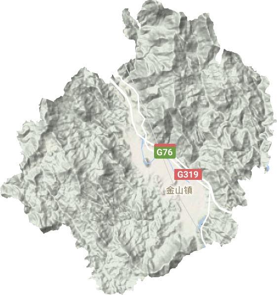 金山镇地形地图