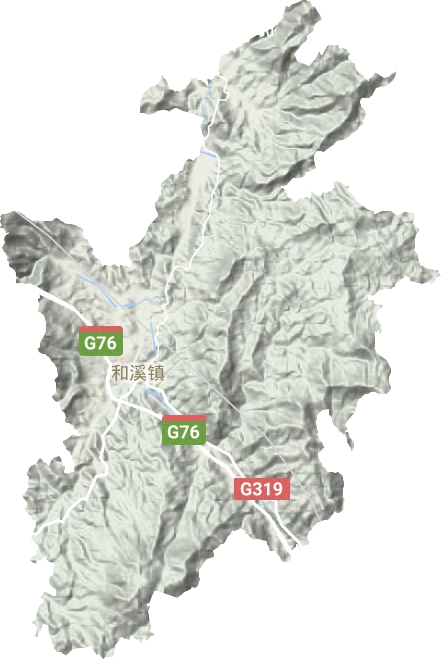 和溪镇地形地图