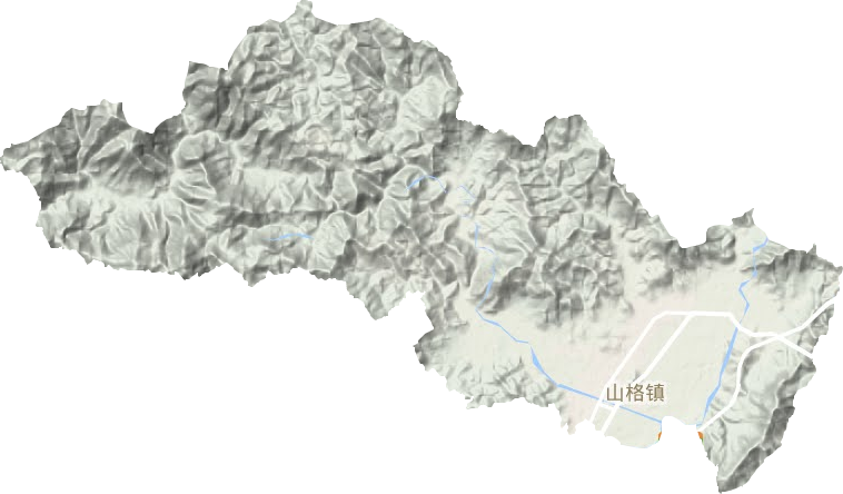 山格镇地形地图