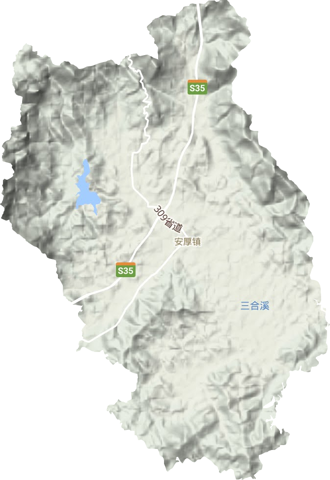 安厚镇地形地图