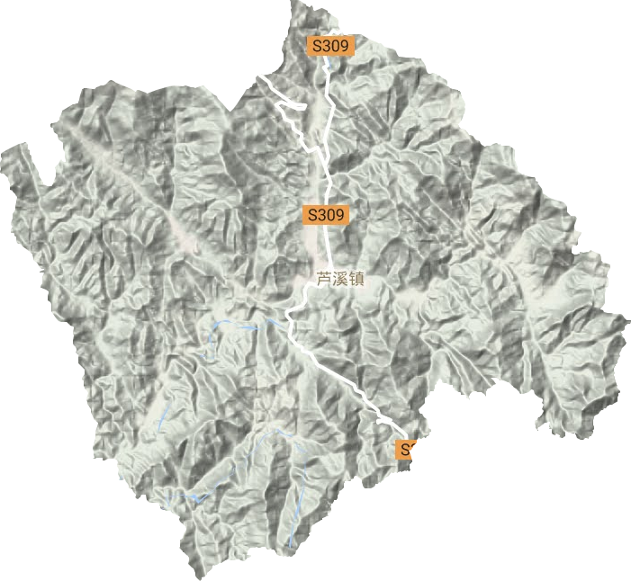 芦溪镇地形地图