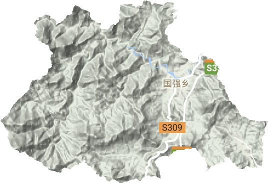 国强乡地形地图