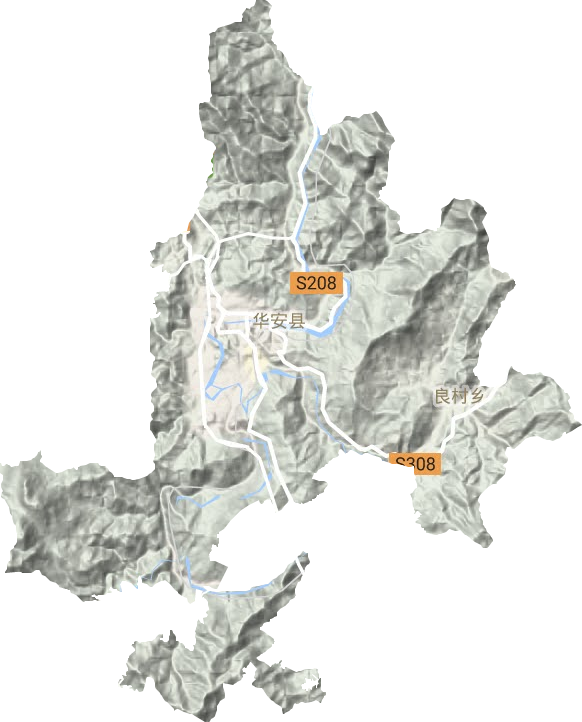 华丰镇地形地图