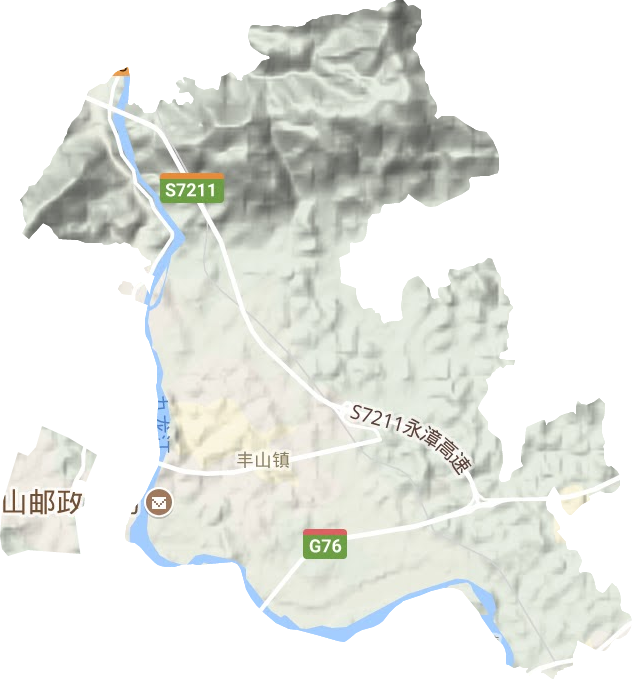 丰山镇地形地图