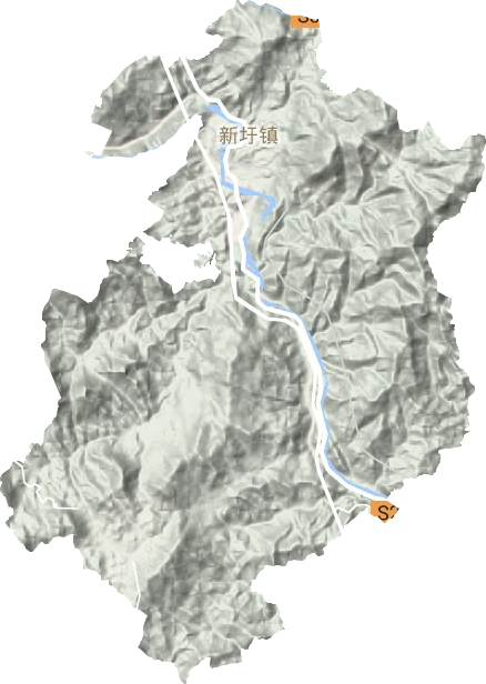 新圩镇地形地图