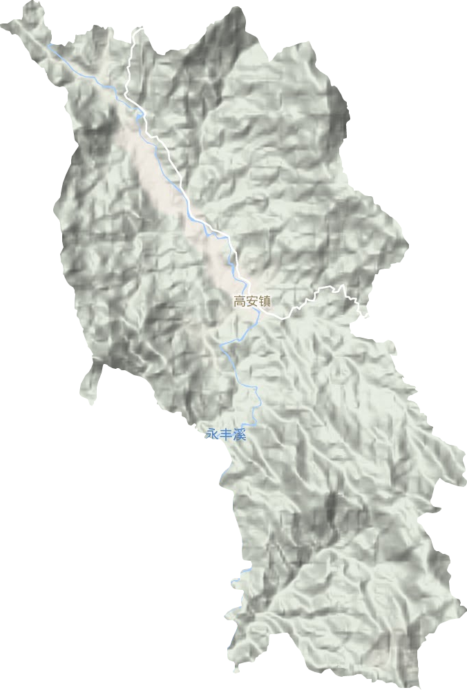 高安镇地形地图