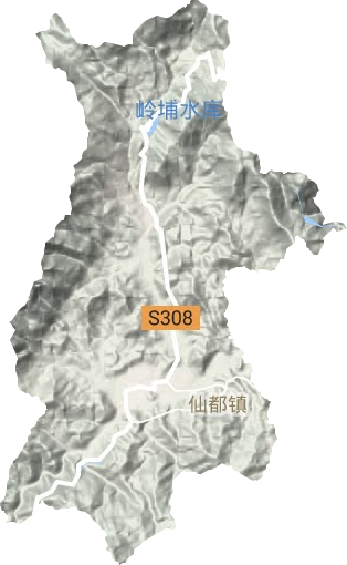 仙都镇地形地图