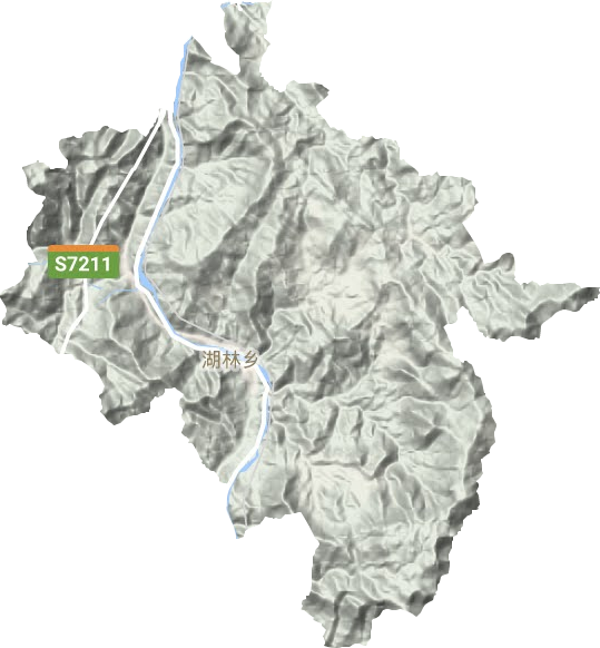 湖林乡地形地图