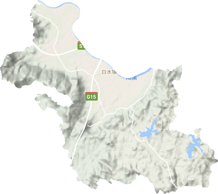 白水镇地形地图
