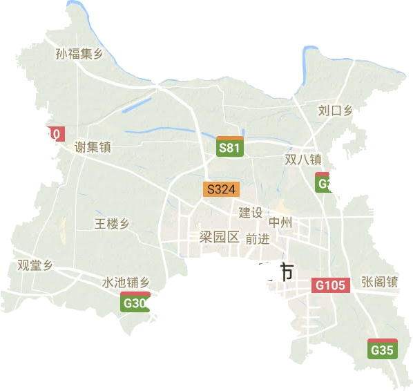 梁园区地形地图