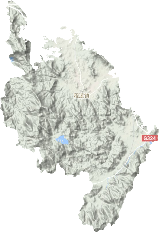 程溪镇地形地图
