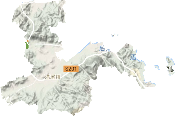 港尾镇地形地图