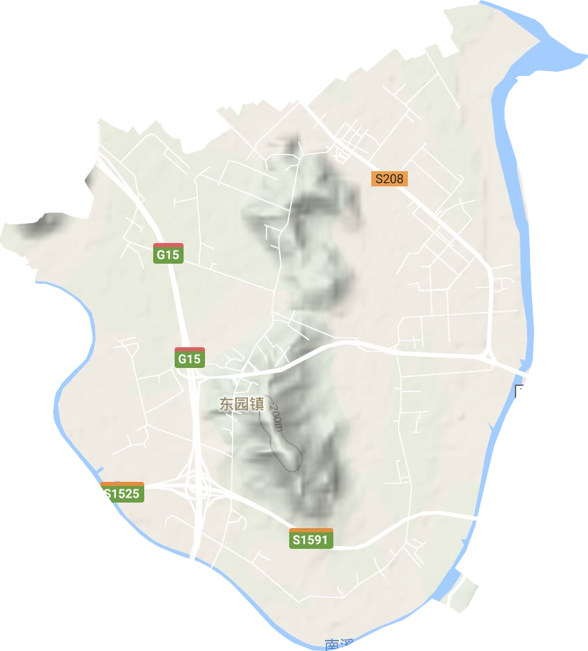 东园镇地形地图