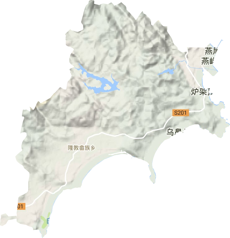 隆教畲族乡地形地图