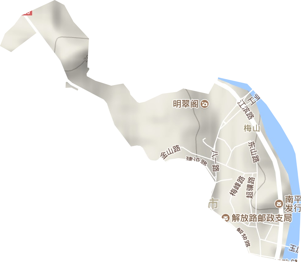 梅山街道地形地图