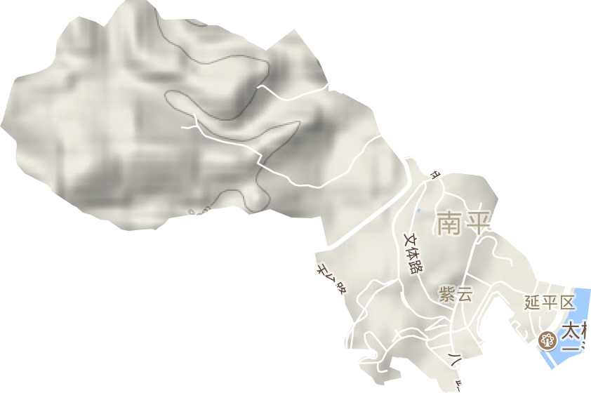 紫云街道地形地图