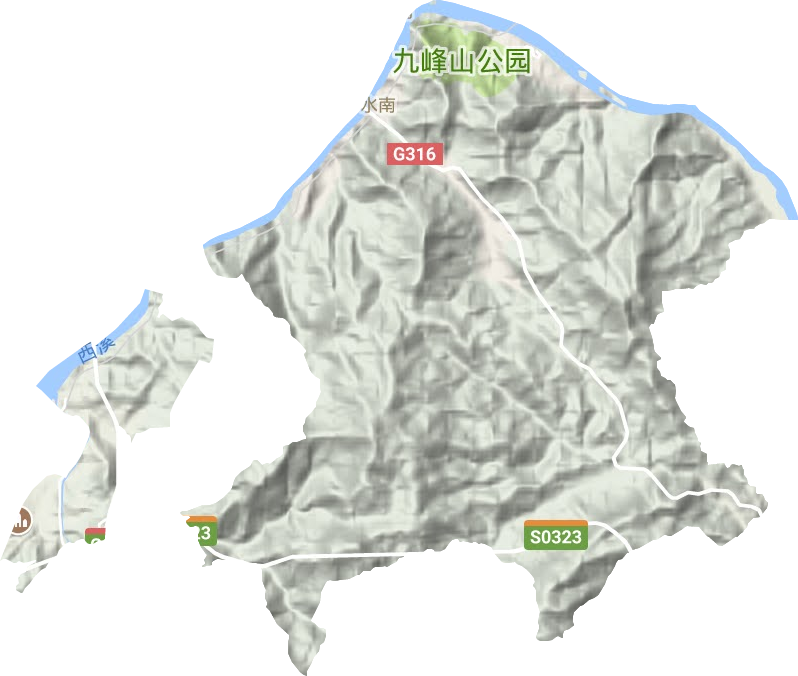 水南街道地形地图
