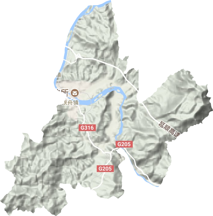 来舟镇地形地图