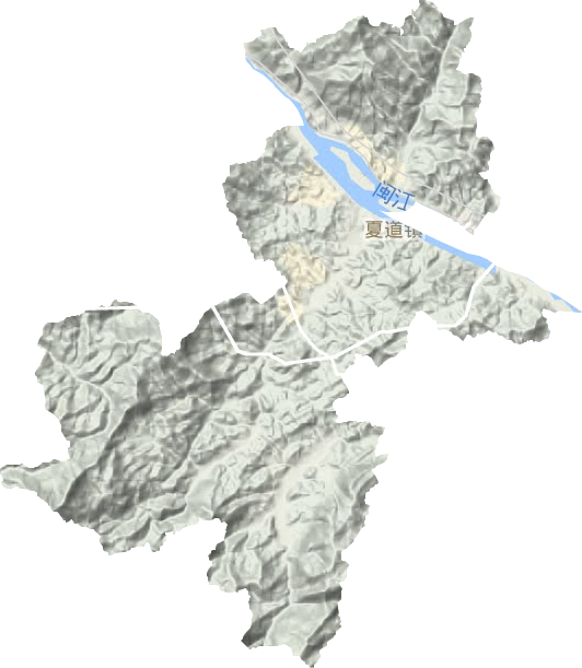 夏道镇地形地图
