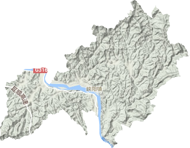 峡阳镇地形地图