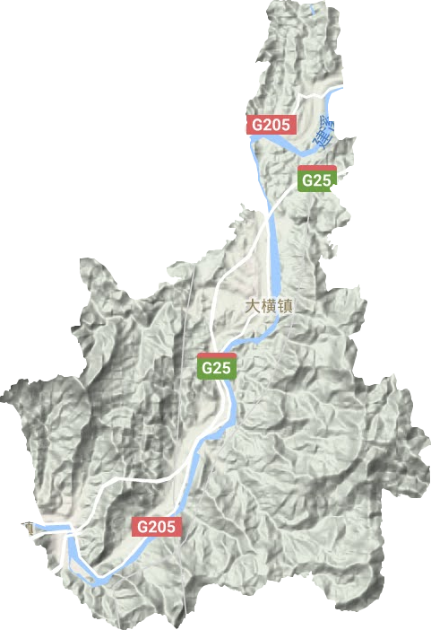 大横镇地形地图