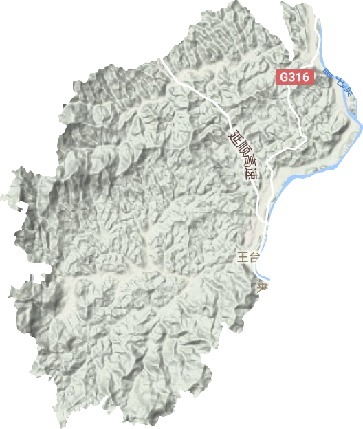 王台镇地形地图
