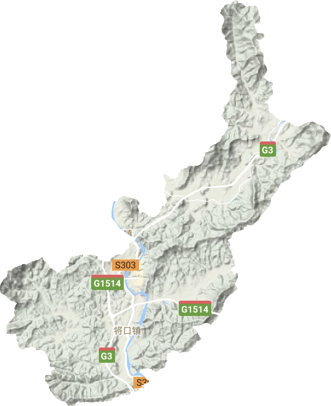 将口镇地形地图