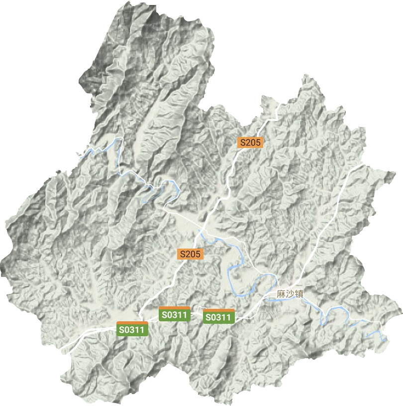 麻沙镇地形地图